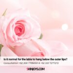 Is it normal for the labia to hang below the outer lips?